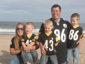 Steeler family beach 9-11